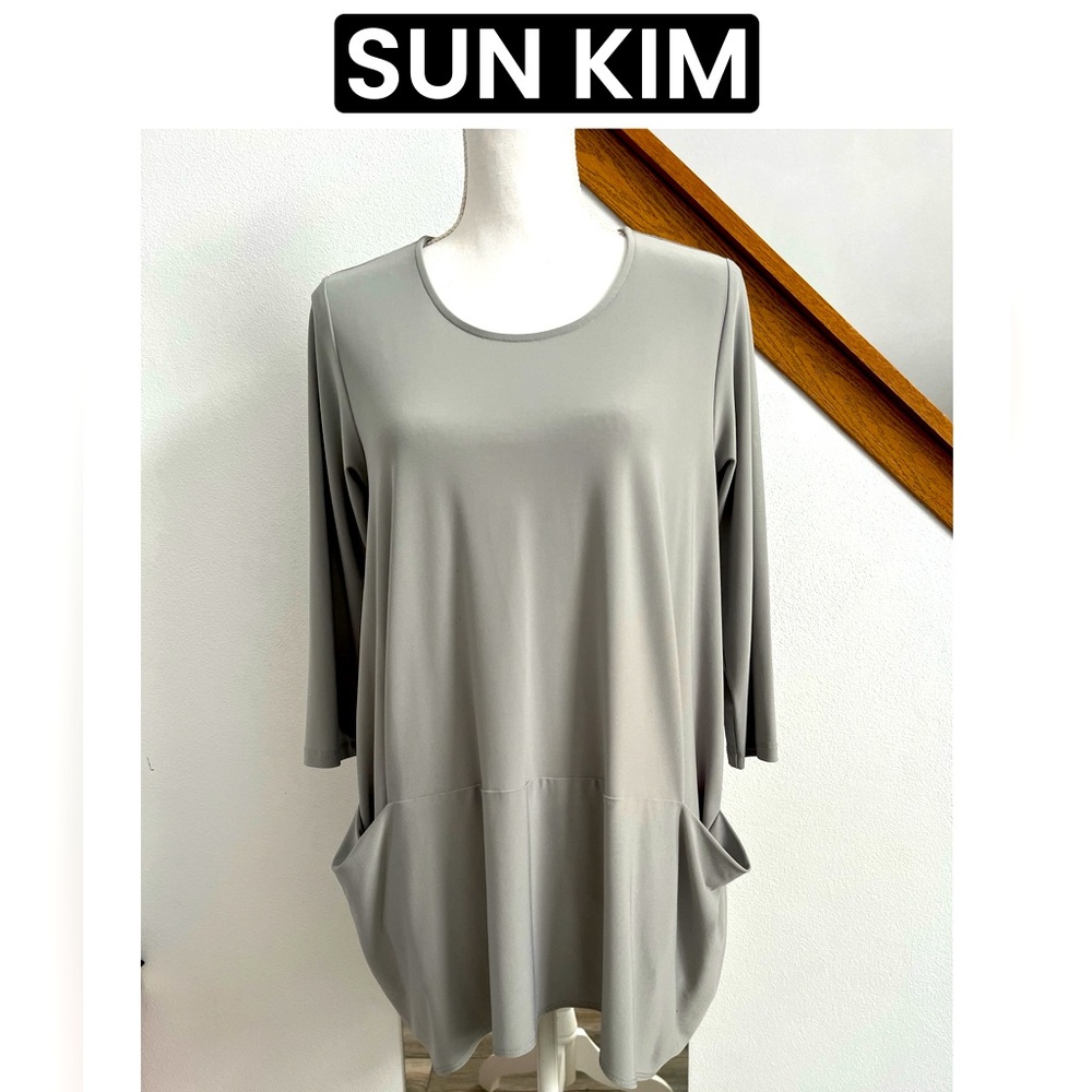 SUN KIM Anthropologie front pocket 3/4 sleeves tunic